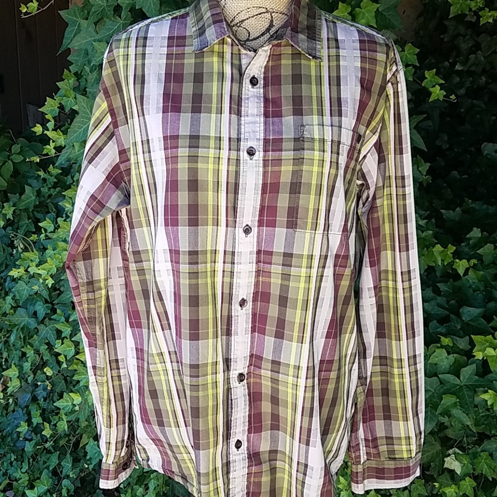 Prana Button down 100% Organic Cotton Sz L